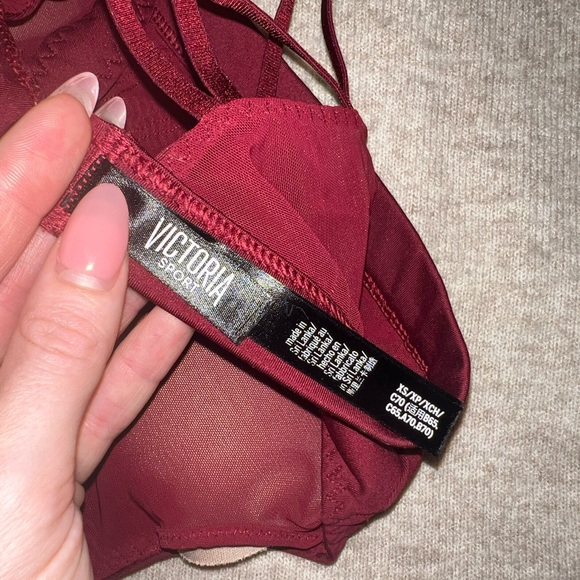 Victoria’s Secret Sports Bra. Size XS. Burgundy. - Picture 3 of 3